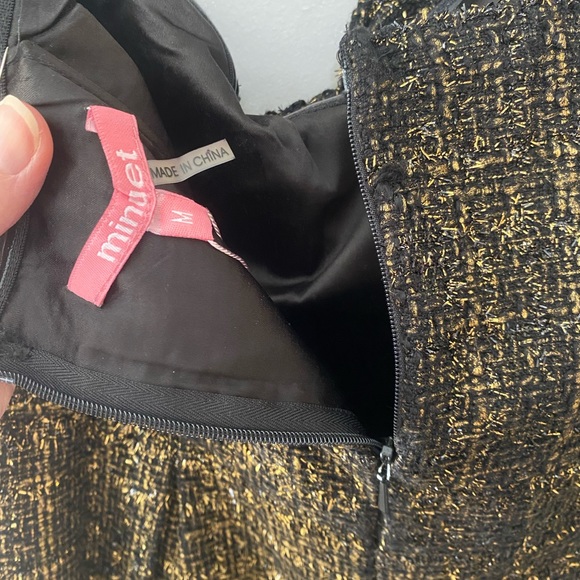 Minuet Strapless Metallic Black Dress sz M & L Barbiecore for Special Occasions - Picture 5 of 7